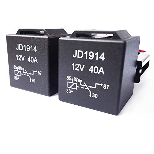 Artrinck 5-Pin 12V 40A Car Relays,Spdt Automotive/Motor/Atv/Vacuum Pump System Relays With Interlocking Relays Socket And Color Wire Harness,Auto Switches & Starters,2 Pack (Jd1914) #TOP1