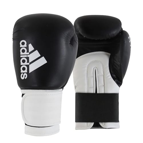 adidas Unisex 16oz Unisex s Boxing Gloves Men Women Kids Sparring Training Hybrid 100 6oz 8oz 10oz 12oz 14oz 16o, Black/White, 10 oz UK