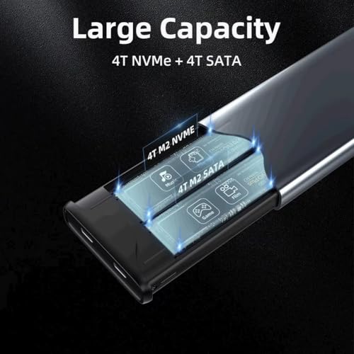 Carcasa SSD M.2 NVME Dual Protocol Dual Bay USB C miniatura 5