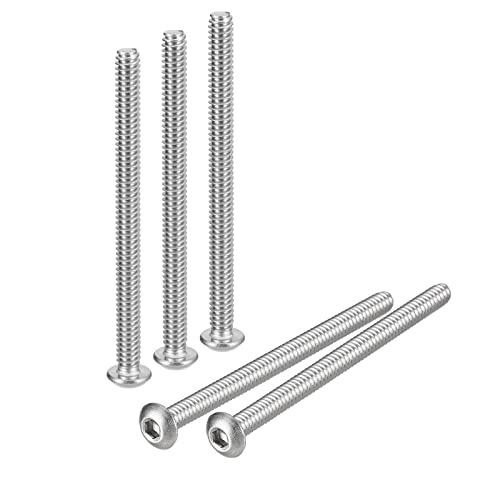 Image of sourcing map #10-24x2-5/8" Button Head Socket Cap Screws, 20pcs 304 Stainless Steel Fasteners Hex Bolts Screws, Full Thread Hex Drive Screws