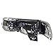 DNA MOTORING HL-OH-CS99-4P-BK-AB Black Amber Headlights Compatible with 99-02 Silverado 00-06 Suburban/Tahoe Bottom Bumper Lights Fit OE Grill