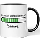 JUNIWORDS Tasse, Rechtsanwalts- und Notarfachangestellte loading, Schwarz (6212852)