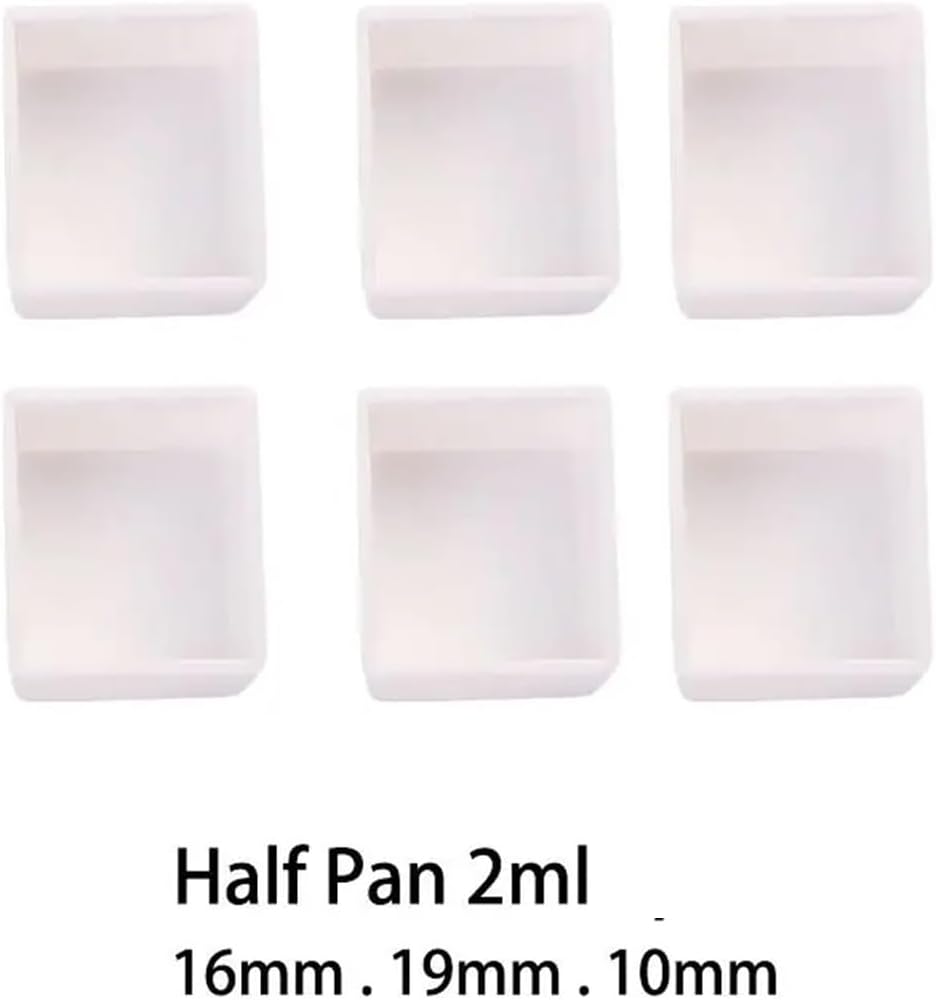 Empty Watercolor Paint Pans 240/480pcs Half Pans Empty Full Pan Plastic Painting Supplies Paint Palette Art Supplies Watercolor Paint Grid for Custom Palette Creation(Half Pan 2ml 480pcs)