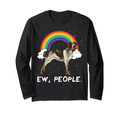Rainbow German Wirehaired Pointer Ew People Unicorn Dog Long Sleeve T-Shirt, Black