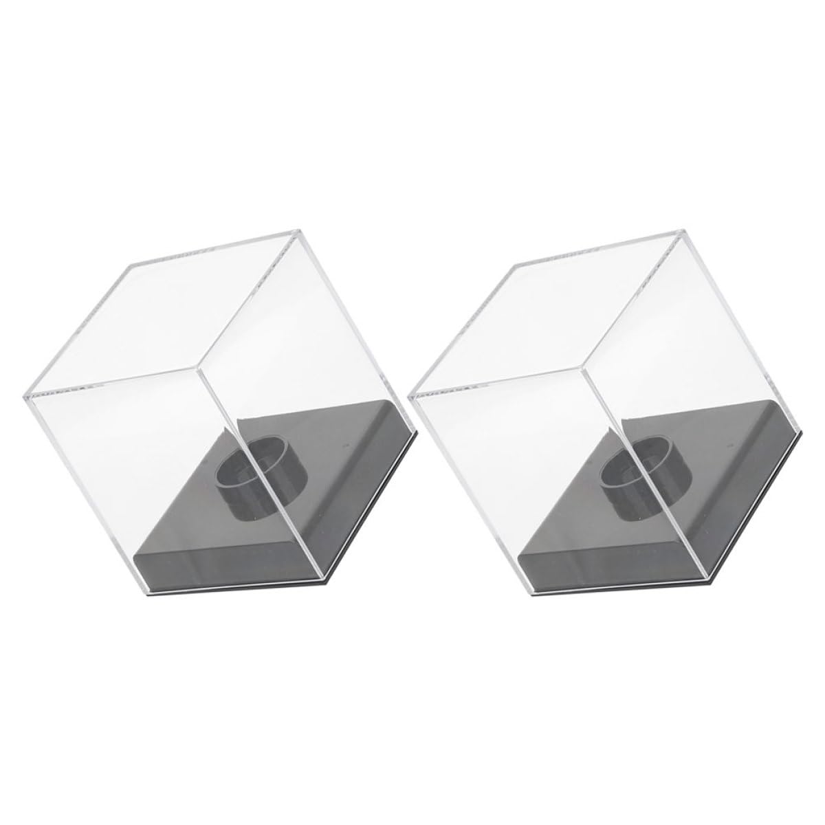 2pcs Acrylic Baseball Display Cases 10x10x11cm Cube Storage Boxes for Collectible Bobblehead Display Organizer for Model Cars and Sports Memorabilia