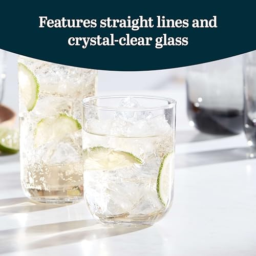 Image of Libbey Polaris Rocks Glasses Set, Sophisticated Glassware Drinking Glasses Set of 8, Dishwasher Safe Glasses for Birthdays, Weddings, Anniversaries