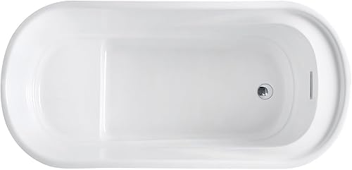 Miniatura 3 de Kingston Brass VTOV512925S Aqua Eden - Bañera independiente, color blanco brillante