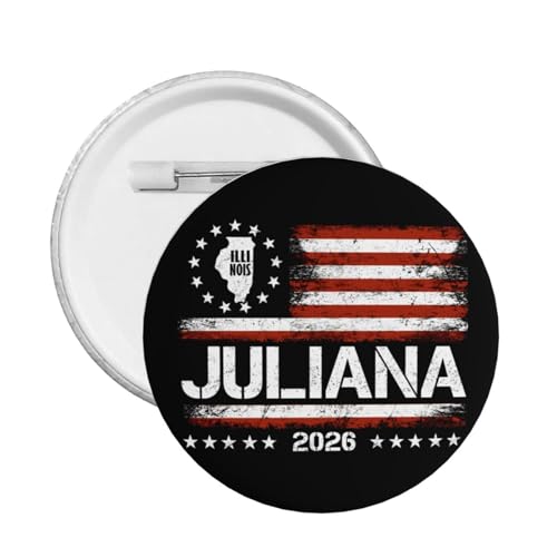 Pin Juliana 2026 Juliana para gobernador de Illinois, demócratas, votan, Insignia de botón de Metal Redonda, Decoraciones, 1 Pieza