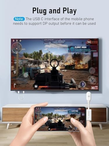 Coverzone Kablosuz HD Görüntü Aktarıcı Seti - 50m Menzil, USB-C Verici ve Alıcı, Plug & Play, HDMI Destekli, Video İzleme, Oyun Oynama ve Fikir Paylaşımı İçin Uygun | ZR1179 - Görsel 4