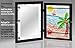 Kids Artwork Frame Changeable (Black) - Magnetic Door Holds 100 Art Pieces - 8.5x11 Letter Size Display with Mat or 10x12.5 Without Mat - My Mini Masterpiece