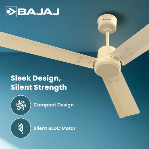 Image of Bajaj Classico Sleek 5S 1200MM(48) BLDC Ceiling Fan with Remote|BEE 5 Star Rated Energy Efficient|Saves upto 57% on electricity bills|Sleek Compact Design|High Air Delivery|2Yr Warranty|Matte Ivory
