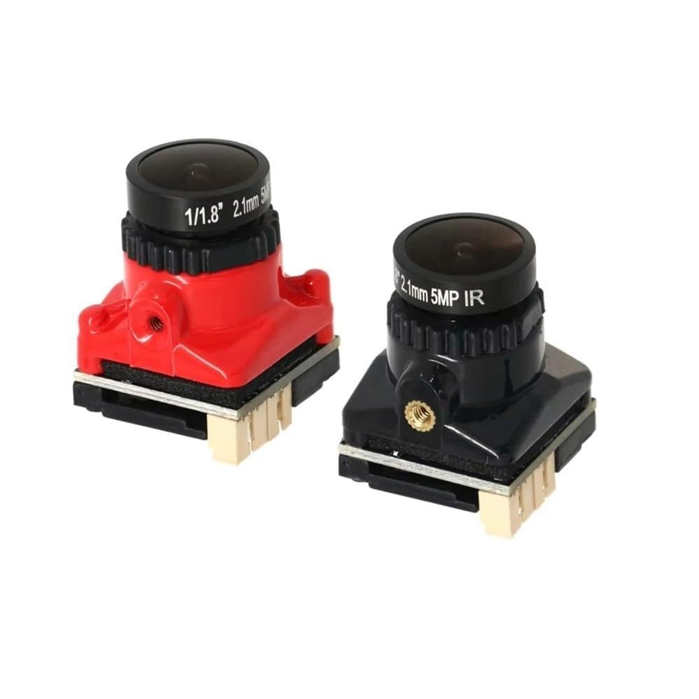 FPV 1/8'' Obiettivo Starlight 1800TVL 2.1mm NTSC e PAL (commutabile) 4:3 16:9 WDR for RC FPV Racing Drone(1800TVL 2.1mm Red)