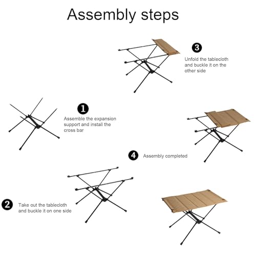 Mesa de campamento portátil y compacta con estructura de aluminio resistente 6