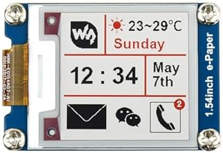 1.54inch E-Paper E-Ink Display Module (B) Compatible with Raspberry Pi 200x200 Resolution Three-color with Embedded Controller Communicating Via SPI Interface Supports Partial Refresh