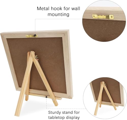 CRITIVE-SHOP Filzbuchstabentafel mit Rustikalem Holzrahmen, Buchstaben, Aufbewahrungstasche und Schere, Buchstabenset, Worttafel, Nachrichtentafel, Buchstabenschild, Veränderbarer Inhalt Wandtafel