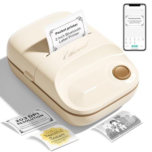 Máquina etiquetadora térmica Bluetooth de 2 pulgadas, impresora de etiquetas portátil sin tinta con aplicación, etiquetas adhesivas de 40 x 30 mm para tarro, precio, dirección y correo, hogar, cocina