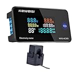 WANGCL LCD Digital Energy Meters AC300-100A Energy Monitor Smart Meter Multifunctional Voltmeter Ammeter - with opened Type Transformers