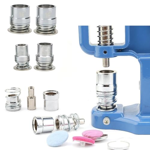 Juego de moldes de botones hechos a mano cubiertos con tela para máquina de prensado a mano (1,5 cm, 1,8 cm, 2,3 cm, 2,5 cm)
