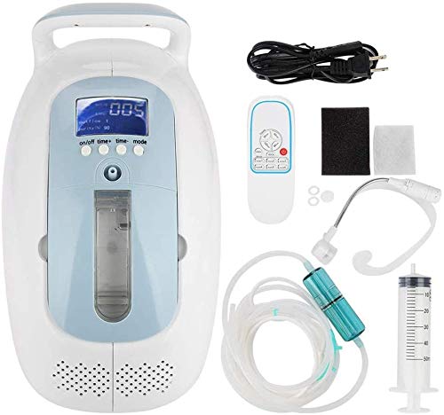 4YANG Concentrador de oxígeno, portátil 1-5L / min Generador de máquina de oxígeno ajustable 90% u00b1 3% Purificación de aire de alta pureza Máquina de oxígeno adecuada para el hogar o el viaje