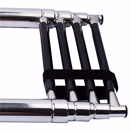 Hoffen Telescopic 4 Step Ladder Stainless Steel Telescoping Extendable Ladder 900 Pound Capacity for Marine Yacht / Swimming Pool