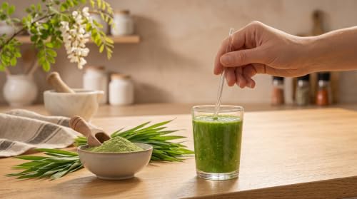 Foto von Lebepur BIO Gerstengras Pulver 500g | aus deutschem Anbau | Rohkostqualität | 100% Gerstengraspulver | vegan | ballaststoffreich | rückstandskontrolliert | glutenfrei und laktosefrei | laborgeprüft