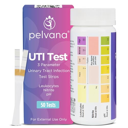 Pelvana Urinary Tract Infection Test Strips - 50 UTI Test Strips for Women Accurate 3-Parameter Readings for Leukocytes Nitrite and pH - Advanced and Easy at-Home UTI Testing