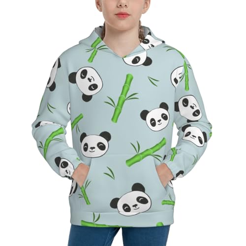 Panda Bamboo Twigs Kids Pullover Hoodies Boys Sweatshirts Girls Athletic Clothes with Pocket