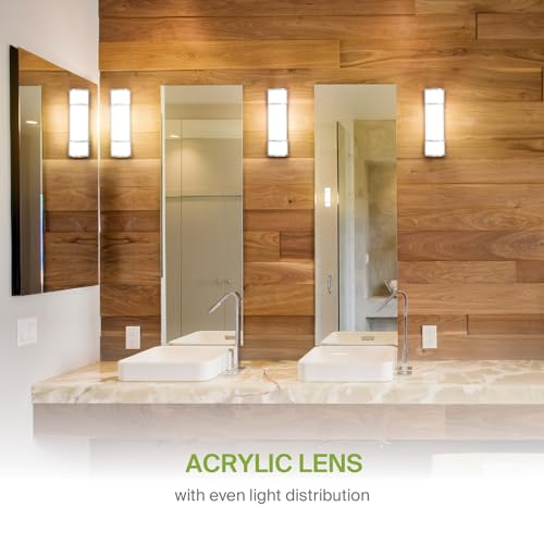 Image of ASD LED 18 inch Vanity Flush Mount Light Fixture, Linear Bathroom Lighting Bar | 3CCT, Dimmable, Energy Star, ETL Listed | 20W 1650LM 3000-5000K 120V | Long Bath Wall Sconce Over Mirror | Nickel, 4 Pack