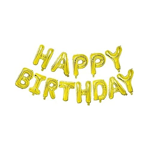 Party Boomers Happy Birthday Golden Foil Balloons