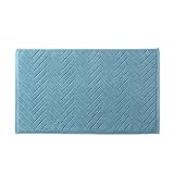 [confis] バスマット タオル地 大判【45x75cm】綿100％ 吸水 お風呂マット 浴室マット 厚手 大きめ 吸水 ホテル仕様 抗菌 防臭 洗濯機で洗える 柔らかい タイプB/ブルー