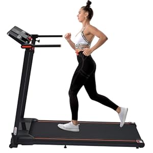 Merax Opvouwbare loopband, wandelpad met helling, bureau loopband met led-display, voor snel wandelen, joggen, 1,5 pk motor, 1-12 km/u, zwart