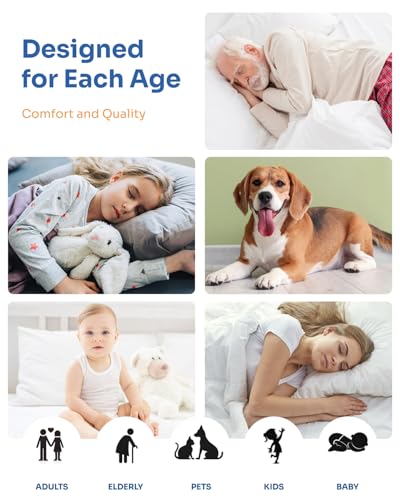Image of Washable Bed Pads 34 inch x 36 inch - 6 Pack, Blue, Waterproof Bed Pads for Incontinence, Bed Wetting Pads for Bed, Sofa, Floor, Resuable Underpads for Adults, Seniors, Pet