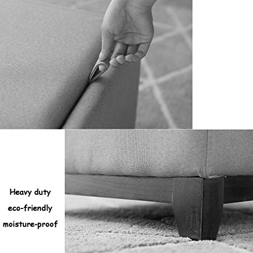 Repose-pieds rembourré avec coffre et tabouret de maquillage lin - 6