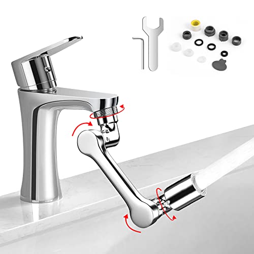 Prolunga Aeratore Rompigetto Rubinetto Cucina, 1080° Faucet 2 Modalità Regolabili Aeratore Girevole, Universal Splash Filter Faucet Applica a M20 M22 M24 - Argento