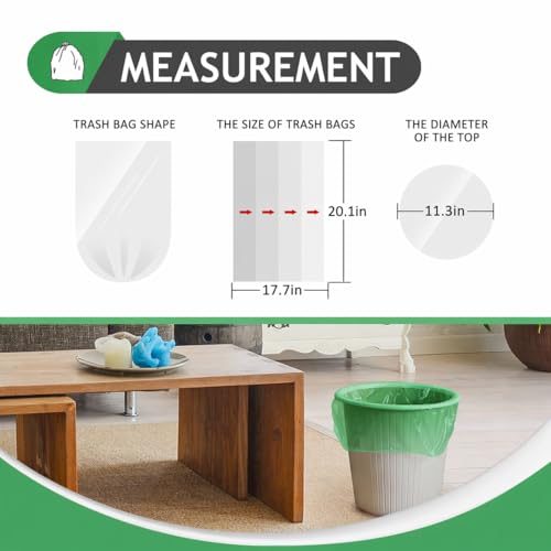 Image of Teivio Small Trash Bags 4 Gallon 160 Counts Garbage Bags, Bathroom Trash Can Bin Liners, Small Plastic Bags for home office kitchen, fit 12-15 Liter, 3,3.5,4.5 Gal, Green