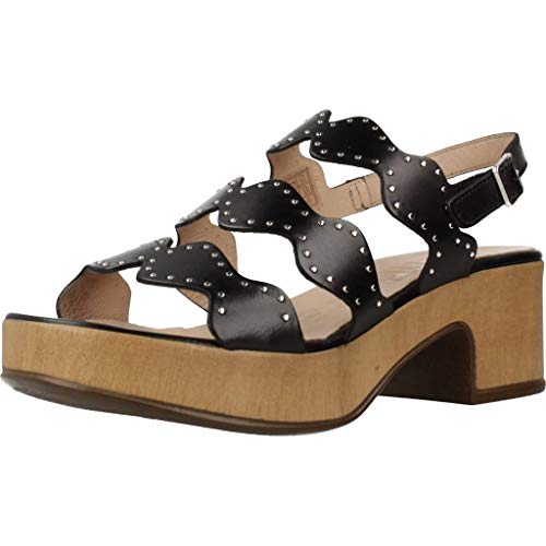 Wonders Sandalias Chanclas Mujer D8805P para Mujer Negro 38 EU