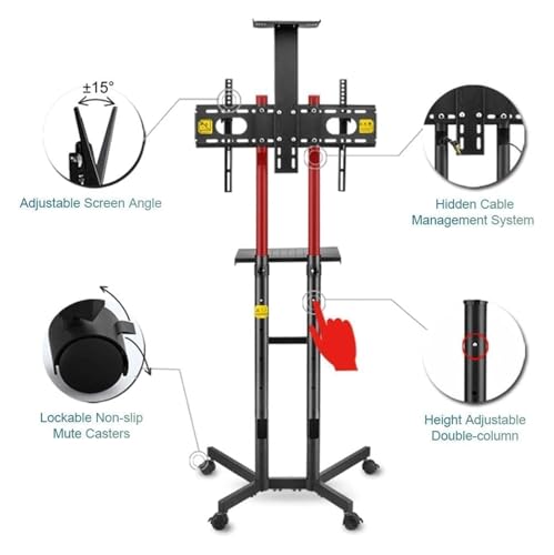 Soporte móvil para TV ajustable para pantallas de 32-70 pulgadas miniatura 4