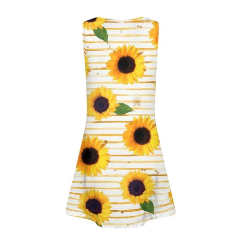 Girls Sleeveless Summer A-line Floral Casual Holiday Dress with Pockets Lightweight Sundress4