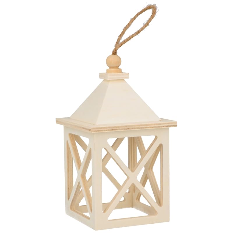 Linterna de madera - 7 x 7 x 12,5 cm