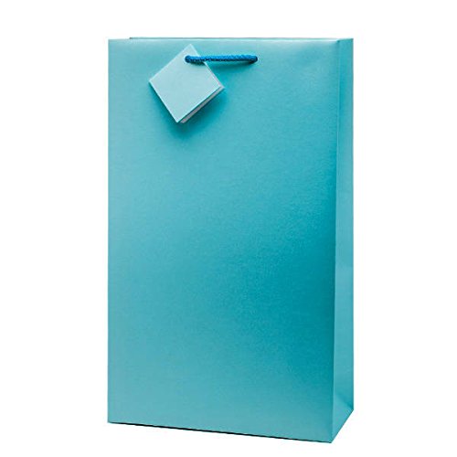 notjustballoons Luxurious Gift Bag for Birthdays Christmas Weddings or Corporate Gifts, UK Made (Large 15X9X4 inch, Turquoise)