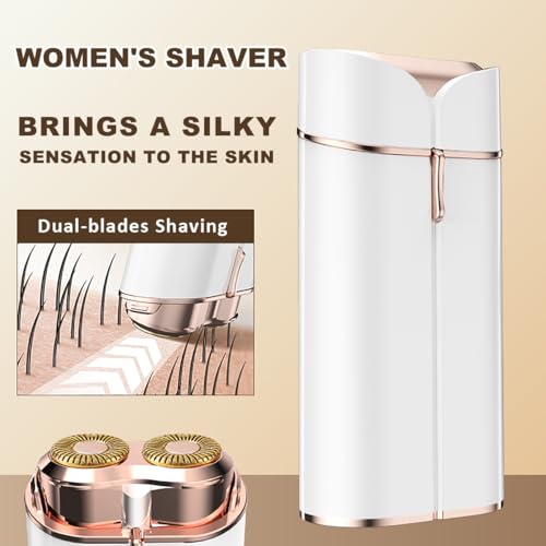 Facial Hair Removal for Women Face, Painless Lady Shaver with LED Light, USB Rechargeable,Dual-Blade Design, Portable Electric Razor Hair Remover Device for Arms/Underarm/Peach Fuzz — view 2
