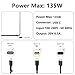 135W USB C Charger Compatible with ThinkPad P16 Gen 2 P16s P14s P1 P16v T16 E16 Z16 Thinkbook 14 16 13x 13s Yoga Pro 9i /7 Legion 7 7i 9 9i Pro 7 9i IdeaPad Slim 5i ADL135YSDC3A AC Adapter Power cord