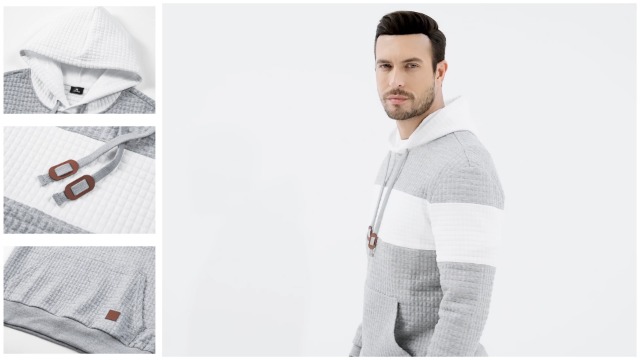 JMIERR Mens Hooded Sweatshirt Waffle Casual Long Sleeve
