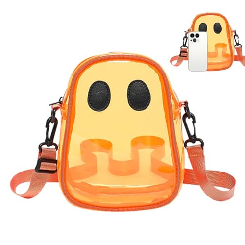1PC Halloween Purse, 7.1x7.7x2.8'' Cute Clear Ghost Purse, Spooky Halloween Crossbody Bag with Adjustable Strap for Daily Matching..