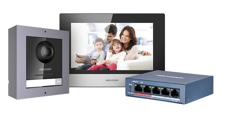 DS-KIS602B/Europe 2-przewodowy cyfrowy wideodomofon IP - 7-calowy ekran dotykowy HikVision