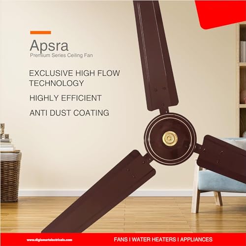 Image of DIGISMART 390 RPM High Speed 1200mm BEE Approved One Star Rating,Apsra Ceiling Fan with 2 Year Warranty (Brown)