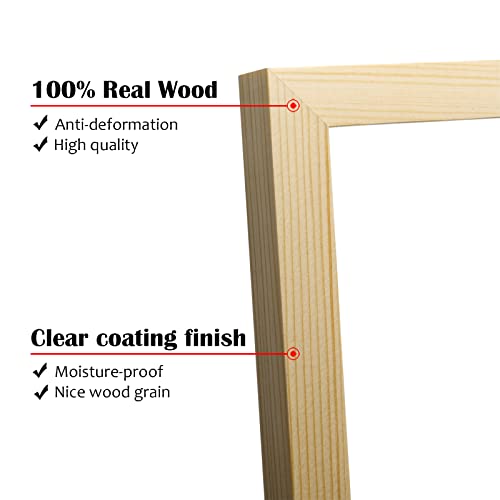 Kinlink 11X14 Picture Frames Natural Wood Frames With Acrylic Plexiglass For Pictures 5X7/8X10 With Mat Or 11X14 Without Mat, Tabletop And Wall Mounting Display, Set Of 4 #TOP1