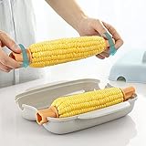 Microwave Corn Steamer with Lid, Microwave Corn On The Cob Cooker Set for Dishwasher Safe Corn on The Cob Maker, PP No BPA Microwavable Portable 2 Corn Cobs Steaming Tool for Kitchen Breatfast