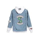③ DISEÑO: estilo de mezclilla cosida y combinación de logotipo de serpientes de Southside, moda, estilo de ropa casual hipper barata para adolescentes, niñas, niños, estudiantes y jóvenes hombres y mujeres.