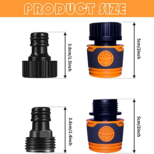 18 Pieces Garden Hose Quick Connector 3/4 Inch Plastic Water Hose Fittings Male And Female Connectors Hose End Adapters With 24 Pieces Rubber Gaskets ，3 Sets In Total(6 Pcs In Each Set) #TOP1